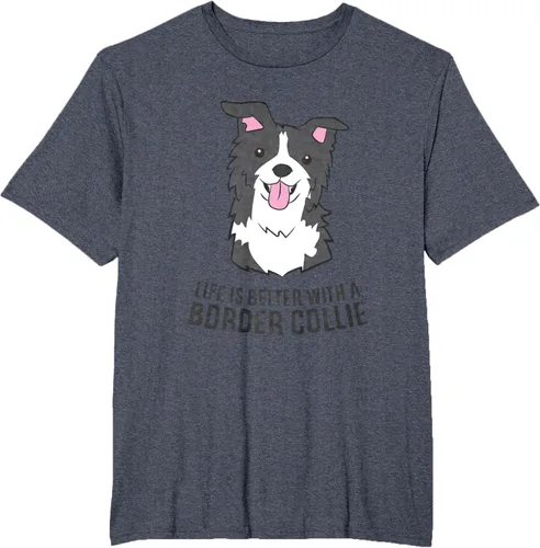 Vista 57 de Camiseta Border Collie Owner Life Is Better With a Border Collie Dog, Blanco, S