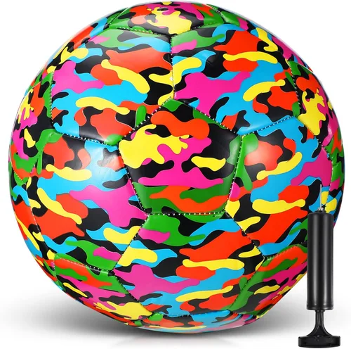 Vista 8 de Libima Balón de fútbol de camuflaje con inflador, tamaño oficial 4, para interiores y exteriores, colorido y suave, juguete para niños y niñas
