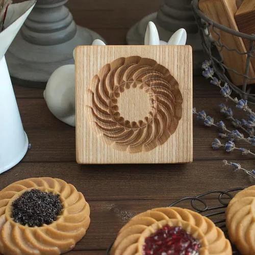 Vista 16 de Molde de Galletas de Madera Herramienta de Decoración de Galletas de Madera Moldes de Galletas 3D Molde de Hornear Gracioso Arte de Relieve Navidad