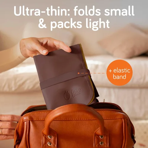 Vista 4 de Baby Uma Cambiador de bebé de cuero vegano - Cambiador impermeable y lavable, XL para bebés en crecimiento, no tóxico, sin plomo y sin ftalatos, se