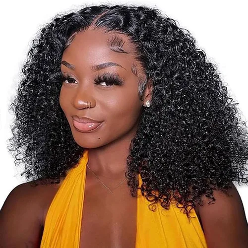 Vista 14 de Pelucas de cabello humano rizado estilo Bob de Forevermore, cierre 4x4 para mujeres, sin pegamento, 18 pulgadas, onda de agua, encaje frontal húmedo