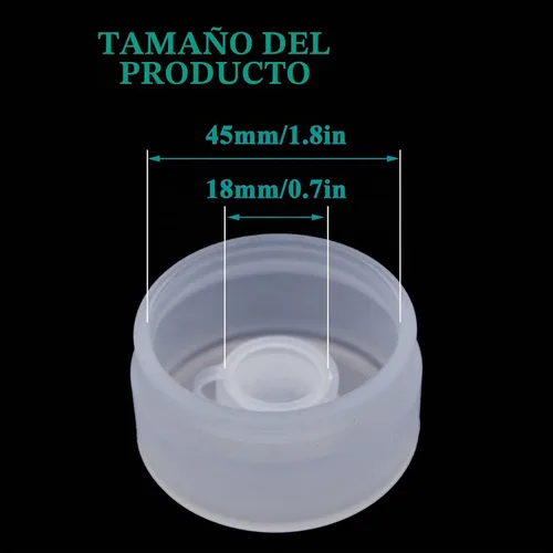 Vista 2 de Tapa de repuesto de silicona reutilizable de 3 y 5 galones, tapas de botella de agua de 2.165 in para botellas de agua a presión y botellas