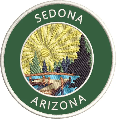 Vista 5 de Lake Dock - Sedona - Arizona - Bordado de 3.5 pulgadas para planchar o coser, parches decorativos para vacaciones, aventura, tema novedoso