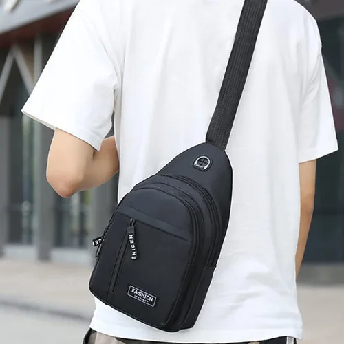 Vista 5 de Crossbody Sling Bag, Waterproof Sling Backpack Bag with USB Charging Port, Small Sling Crossbody Chest Shoulder Bag