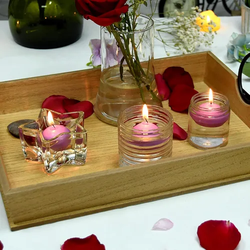 Vista 4 de Zest Candle Velas flotantes de 24 piezas, 1.75 pulgadas, morado