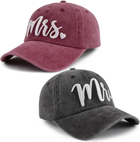 Vista 2 de 2 gorras de béisbol bordadas de algodón lavado ajustable para hombres y mujeres, 2