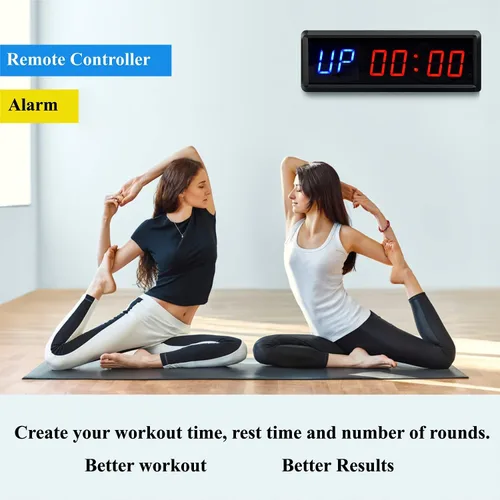 Vista 5 de Temporizador de intervalo LED de cuenta atrás/hacia arriba cronómetro con control remoto para gimnasio en casa Fitness