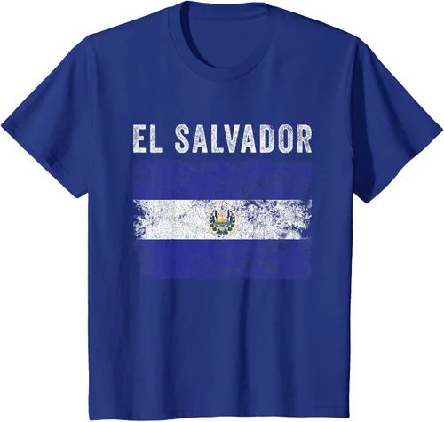 Vista 14 de Bandera de El Salvador envejecido - Hombres Mujeres - Camiseta de la bandera salvadoreña, Negro