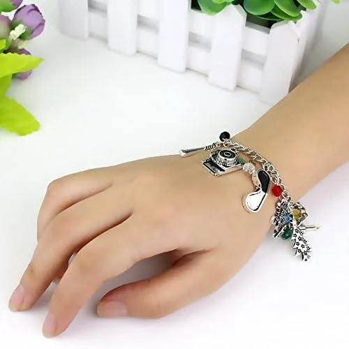 Vista 4 de GOTEHE Collar extraño y pulseras finas temáticas con dije joyería del alfabeto luz para Halloween cosplay joyería para mujeres y hombres Zinc No es