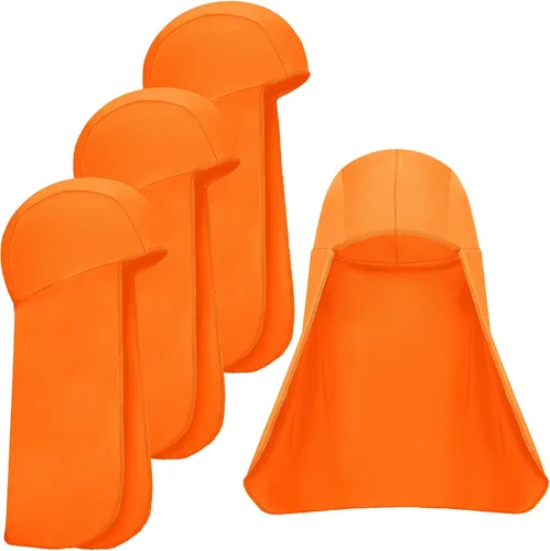 Vista 11 de Geyoga 4 unidades de sombrero duro para el sol, protector de cuello elástico para el sol, protector de cuello de secado rápido para hombres