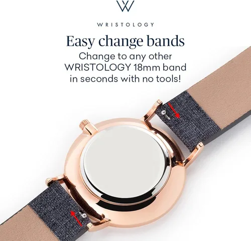 Vista 4 de Reloj con números WRISTOLOGY Olivia para mujer, para enfermeras, gran esfera, analógico, fácil de leer con segundero, correa de silicona