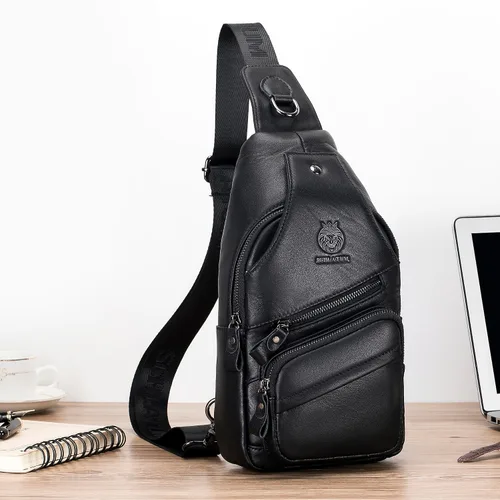 Vista 201 de LUKZIJAES Bolso bandolera de cuero genuino para hombre