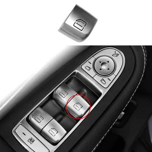 Vista 8 de Moonlinks Cubiertas de botón de interruptor de ventana para Mercedes Benz C E GLC Class, tapas de botón de reparación del interruptor de ventana