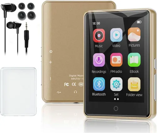 Vista 8 de Reproductor de MP3 de 64 GB Bluetooth de 5.3, 2.8 pulgadas, reproductor de música portátil, reproductor de MP4, reproductor de MP3 con altavoz