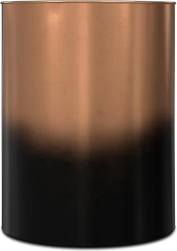 Vista 4 de SIMPLIHOME Curtis - Mesa cilíndrica industrial de metal de 16 pulgadas de ancho en negro degradado/cobre, totalmente montada, para sala de estar