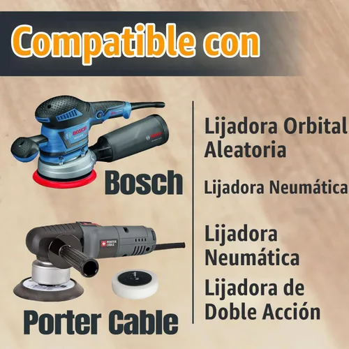 Vista 3 de POWERTEC Grano 40, paquete de 25, discos de lijado de 6 pulgadas – Gancho y bucle, almohadillas de lijadora orbital de óxido de aluminio de 6