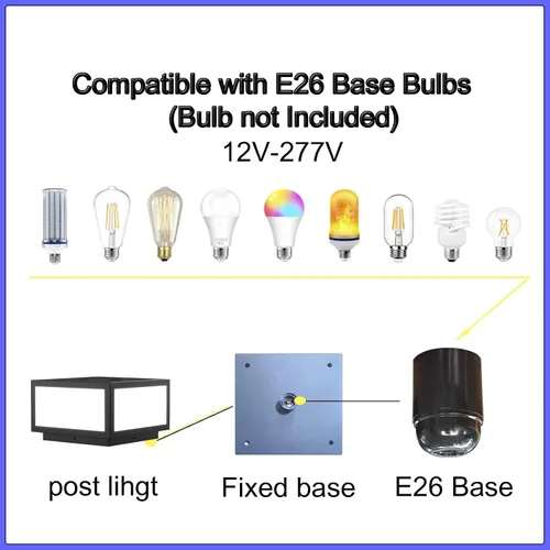 Vista 2 de Luz de poste moderna para exteriores, luz LED de cubierta de valla de alto voltaje, lámpara de columna con cable para superficie plana, patio