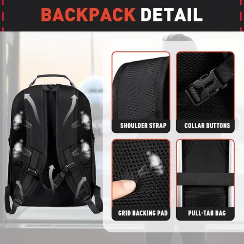 Vista 4 de Z-MGKISS Mochila de viaje extra grande de 55 L, mochila para laptop de 18.4 pulgadas para hombres, resistente al agua, aprobada por la TSA, bolsa