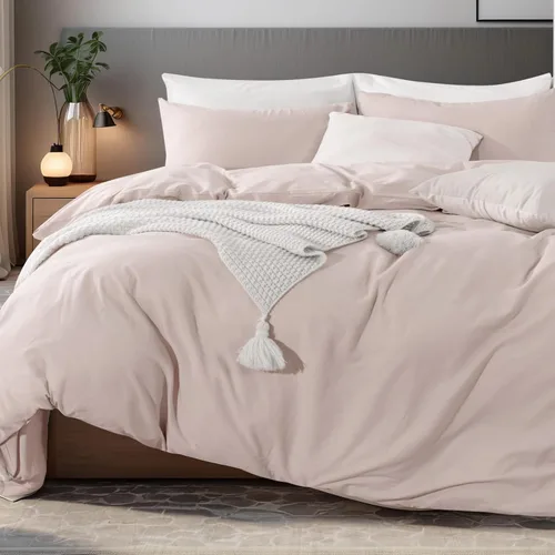 Vista 43 de NEXHOME PRO Funda de edredón Twin XL 100% algodón lavado, transpirable, duradera, texturizada, similar al lino, juego de ropa de cama para el hogar