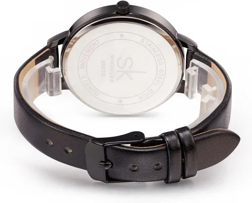 Vista 4 de SHENGKE Reloj de pulsera para mujer, correa de cuero, relojes de cuarzo de lujo, para niñas, mujer, Relogio Feminino