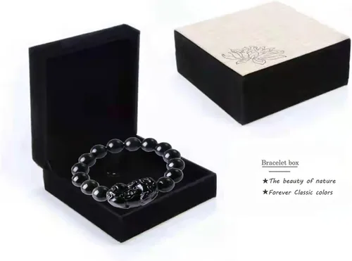 Vista 26 de Pulsera de obsidiana negra, pulsera de obsidiana negra Feng Shui para mujeres y hombres, pulsera elástica de obsidiana con piedra de ojo de tigre