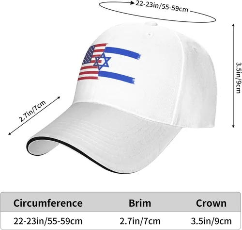 Vista 4 de Kkaingg Support Israeli, gorra de béisbol con la bandera de Israel con la bandera de Israel, gorra de camionero para hombre, sombrero de papá
