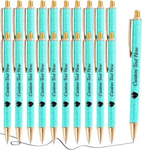 Vista 19 de Aolun 10 bolígrafos personalizados con nombre, bolígrafo retráctil con mensaje de texto para mujeres, enfermeras, escritura, cumpleaños, graduación