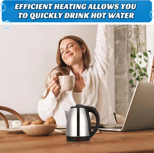 Vista 6 de Baquler Hervidor eléctrico de agua caliente de acero inoxidable con apagado automático y protección de hervor en seco, olla eléctrica de agua