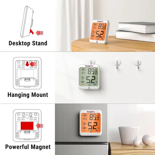 Vista 7 de ThermoPro TP53 - Higrómetro digital Termómetro interior para el hogar, sensor de temperatura y humedad con indicador de confort y registros