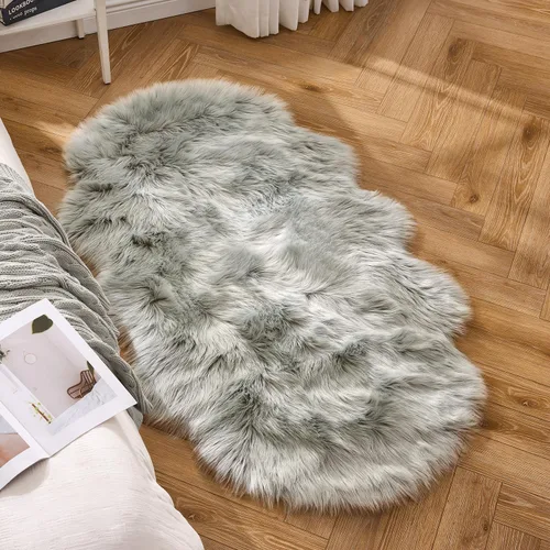 Vista 26 de MIULEE Alfombra de Área de Lujo Súper Suave y Esponjosa de Piel Sintética Rectangular Alfombra Decorativa de Felpa Shaggy para Mesita de Noche Sofá