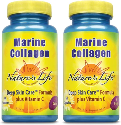 Vista 6 de Nature's Life Marine Collagen Deep Skin Care Formula Plus Vitamin C de pescado de agua fría profunda 30 porciones, 60 cápsulas