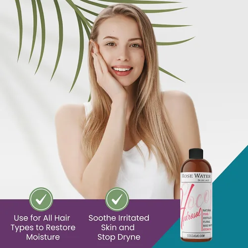 Vista 5 de Hidrosol de agua de rosas – 8 onzas y pulverizador – 100% natural puro vapor destilado búlgaro agua de rosas facial floral hidratante niebla