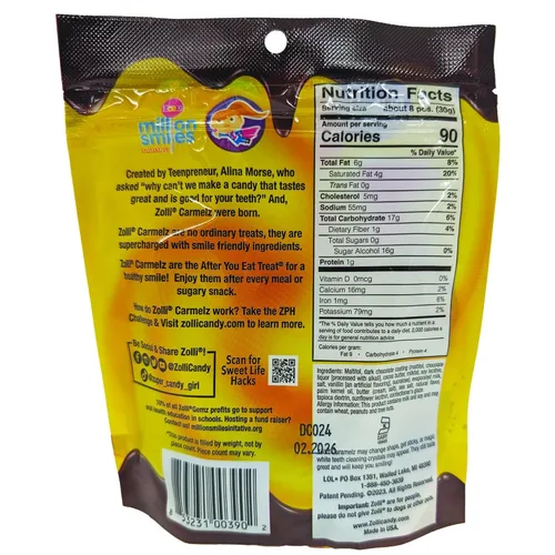 Vista 2 de Zolli Caramelz in Dark Chocolate - Caramelo sin azúcar, caramelo saludable apto para dieta keto y diabética, golosinas aprobadas por dentistas