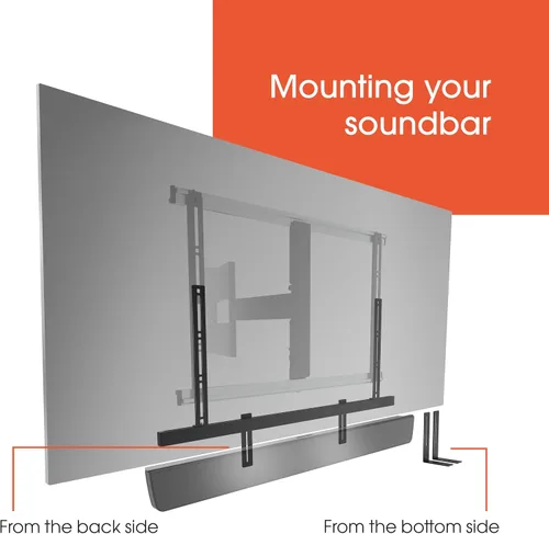 Vista 4 de Vogel's Soporte para barra de sonido Sound 3550 También compatible con Bose Soundbar 500/700 Sonos Arc/Ultra/Beam/Playbar Samsung Sony LG