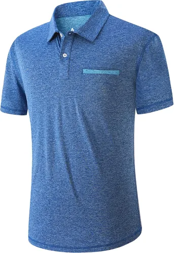 Vista 67 de V VALANCH Polo de golf de manga corta para hombre, estilo casual, con cuello que absorbe la humedad