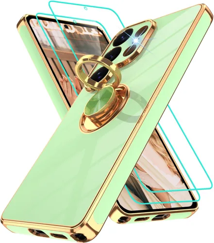 Vista 161 de Funda para Motorola Moto G 5G 2024: Funda Moto G Play 5G 2024 con 2 piezas de protectores de pantalla, soporte de anillo de rotación de 360°