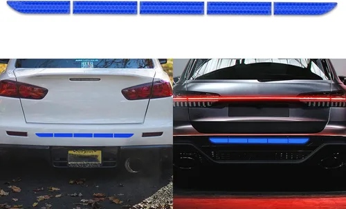 Vista 4 de Adhesivos reflectantes para automóviles con protector de arañazos para manija de puerta de automóvil, accesorios exteriores para auto (azul)