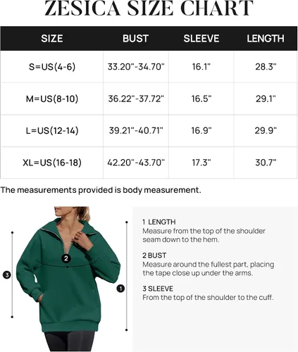 Vista 6 de ZESICA Sudadera de gran tamaño con media cremallera para mujer, manga larga, con cremallera de un cuarto, sudadera con capucha Y2K, ropa de otoño e