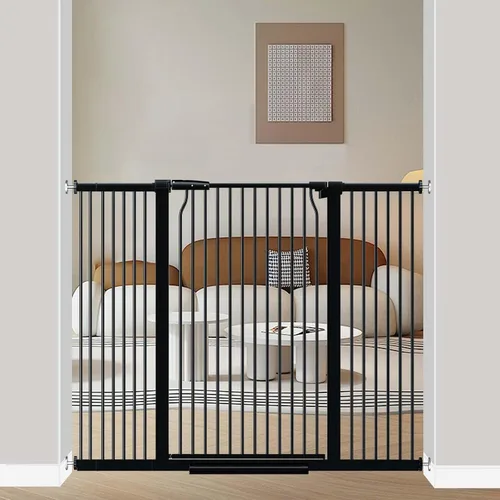 Vista 10 de 40.5" Puerta de bebé extra alta, puerta para mascotas de 29.6"-32.5" extra ancha Montada a presión, Barrera interior a prueba de cachorros, Puerta