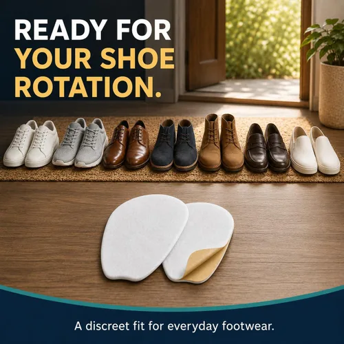 Vista 6 de 3 pares de almohadillas de fieltro medianas para lengua de zapatos sueltos y mocasines