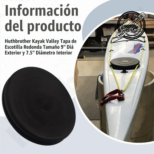 Vista 2 de Huthbrother Kayak Valley - Cubierta redonda de escotilla de 9 pulgadas de diámetro exterior y 7.5 pulgadas de diámetro interior, compatible