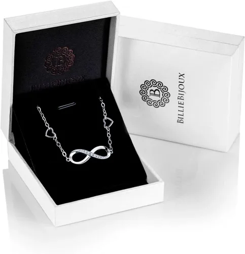 Vista 7 de Billie Bijoux Pulsera tobillera de plata de ley 925 para mujer, con símbolo de amor infinito, ajustable, grande, regalo para mujer