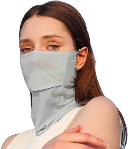 Vista 7 de Máscara facial con protección UV para el cuello, pasamontañas, bandana para mujer, máscara de golf Negro