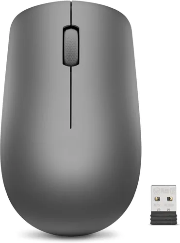 Vista 8 de Ratón inalámbrico Lenovo 530 con batería, Nano USB de 2.4GHz, sensor óptico de 1200 DPI, ergonómico para mano izquierda o derecha, ligero