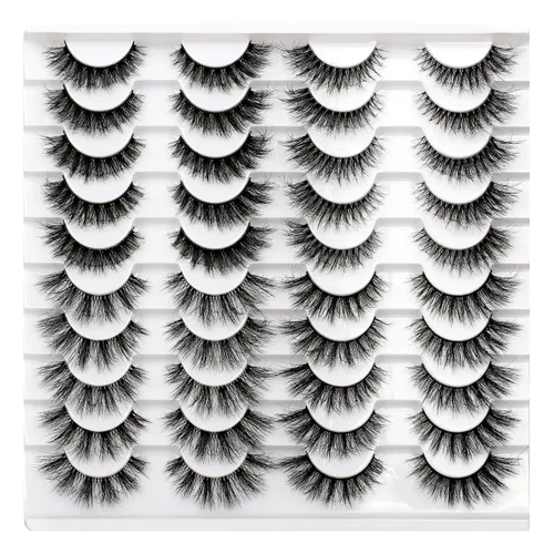 Vista 85 de Pooplunch - Pestañas postizas estilo ojo de gato, extensión de volumen 8D natural, finas, cortas, de visón sintético, tiras de pestañas postizas