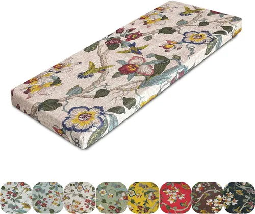 Vista 16 de Cojín de banco de tamaño personalizado, 30 colores, cojín de asiento de ventana panorámica, espuma gruesa de tapicería de 1.18 pulgadas, 1.97