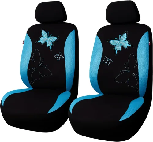 Vista 27 de Flying Banner - Juego completo de fundas para asiento de automóvil Butterfly, estilo universal de moda para mujer, para banco trasero (divisible)