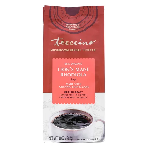 Vista 7 de Teeccino Lion’s Mane Rhodiola Café alternativo de setas adaptogénicas - Rosa - Café de setas herbal con sabor a mane de león y rhodiola, tostado