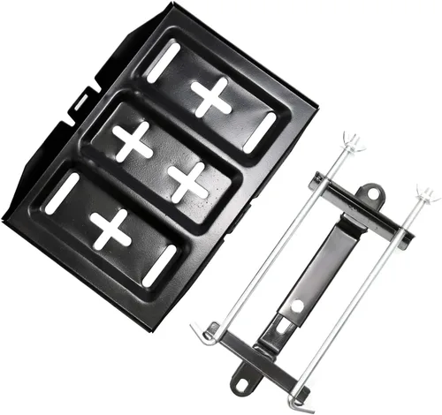Vista 2 de Kit de bandeja de sujeción de batería UOIENRT, soporte de batería de almacenamiento con abrazadera ajustable de acero resistente a la corrosión