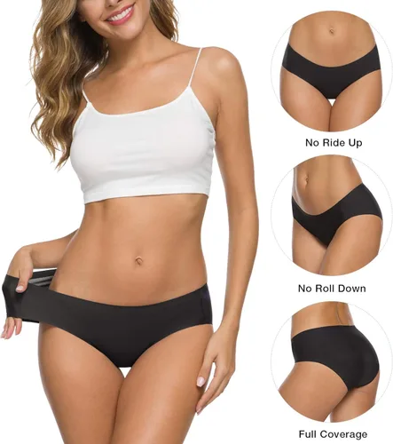 Vista 2 de Altheanray - Ropa interior sin costuras para mujer, ropa interior de bikini suave y elástica, paquete múltiple